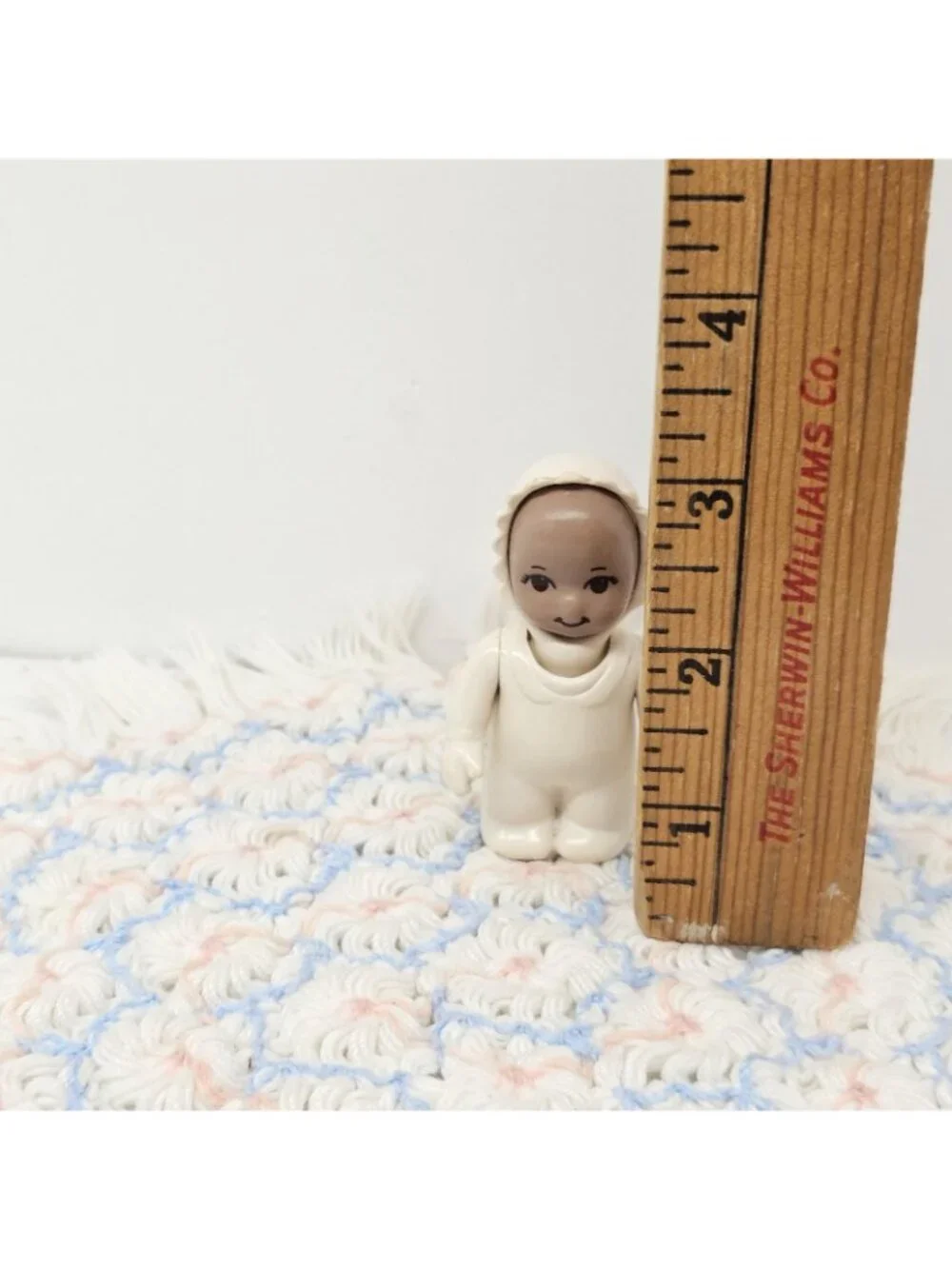 Rare -Little Tikes African American Baby Figure With White Outfit Gender Neutral